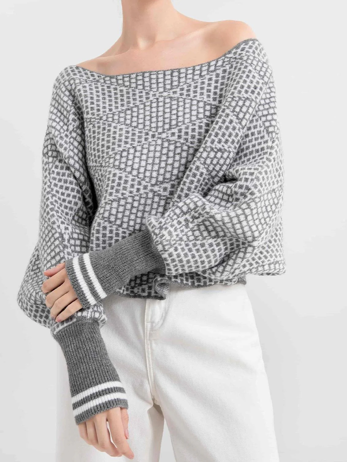 Wool-Blend Off Shoulder Sweater - Image 3