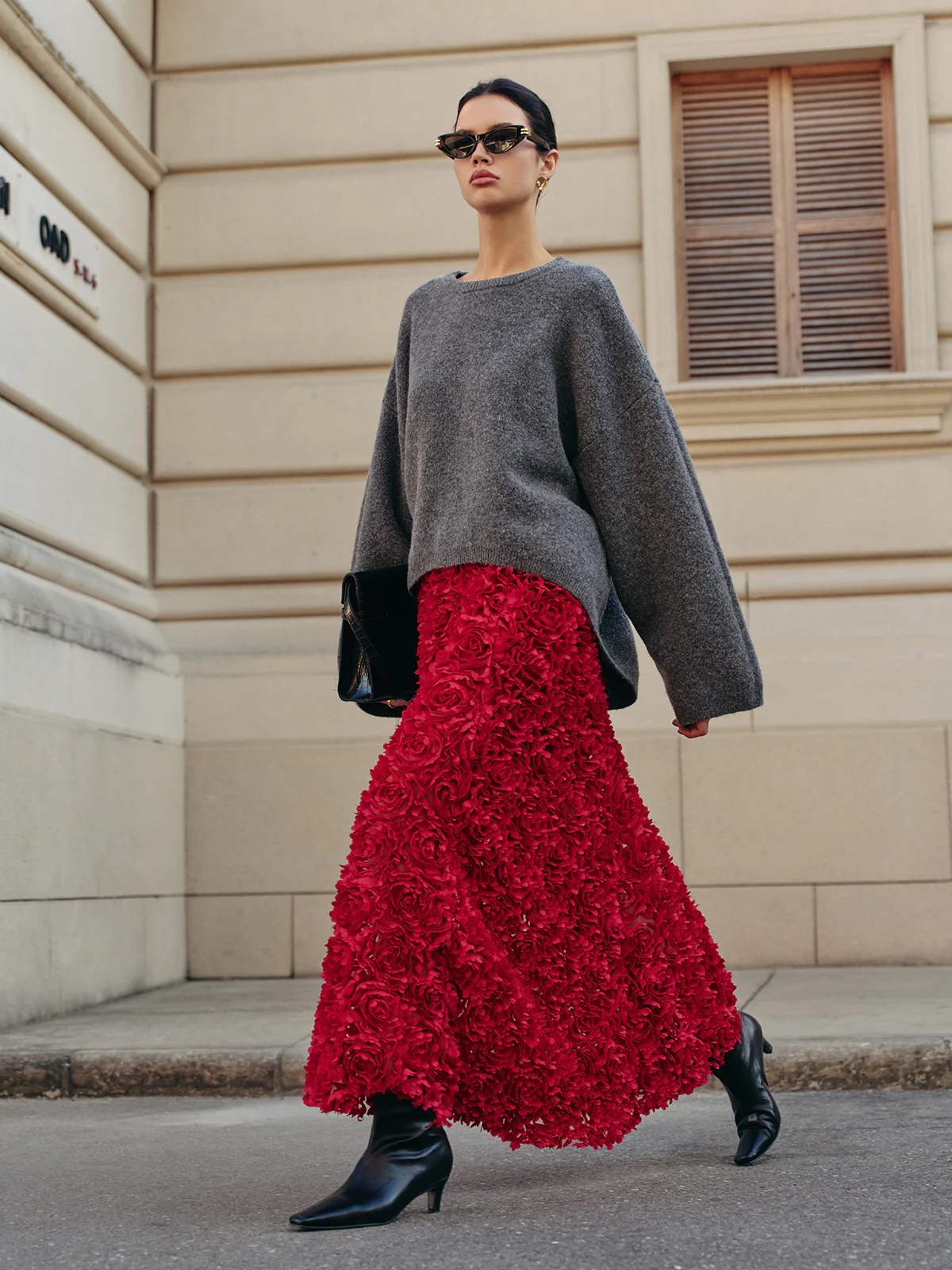 Wool-Blend Oversized Plain Pullover Sweater - Image 2