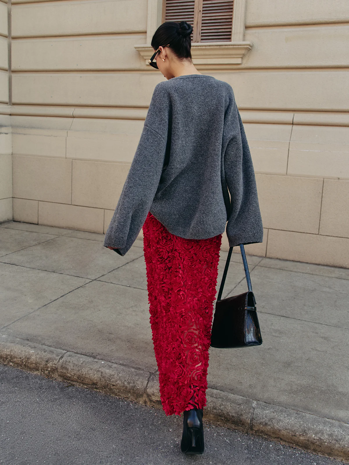 Wool-Blend Oversized Plain Pullover Sweater - Image 5