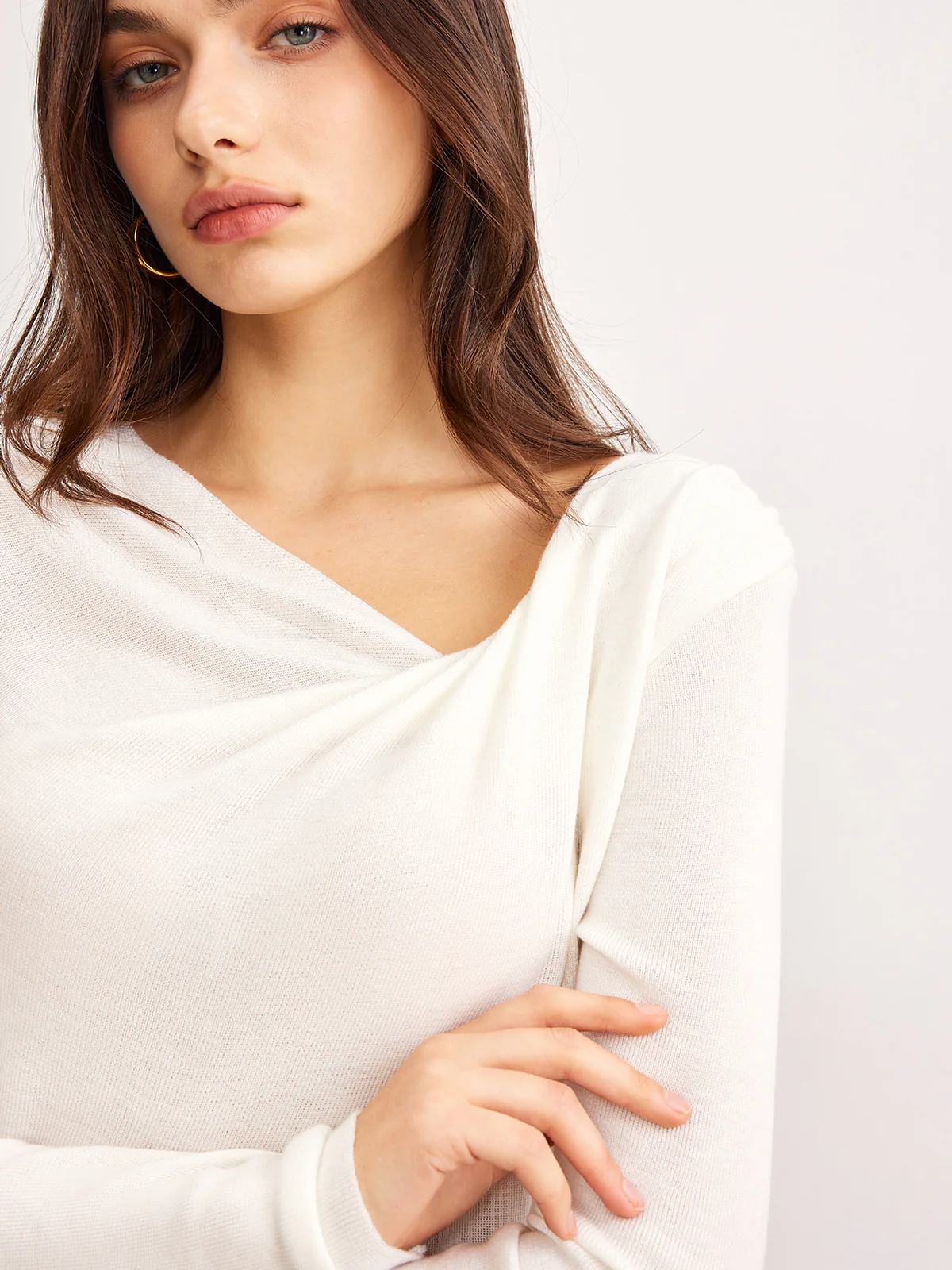 Wool-Blend Pleated Knit Top - Image 3