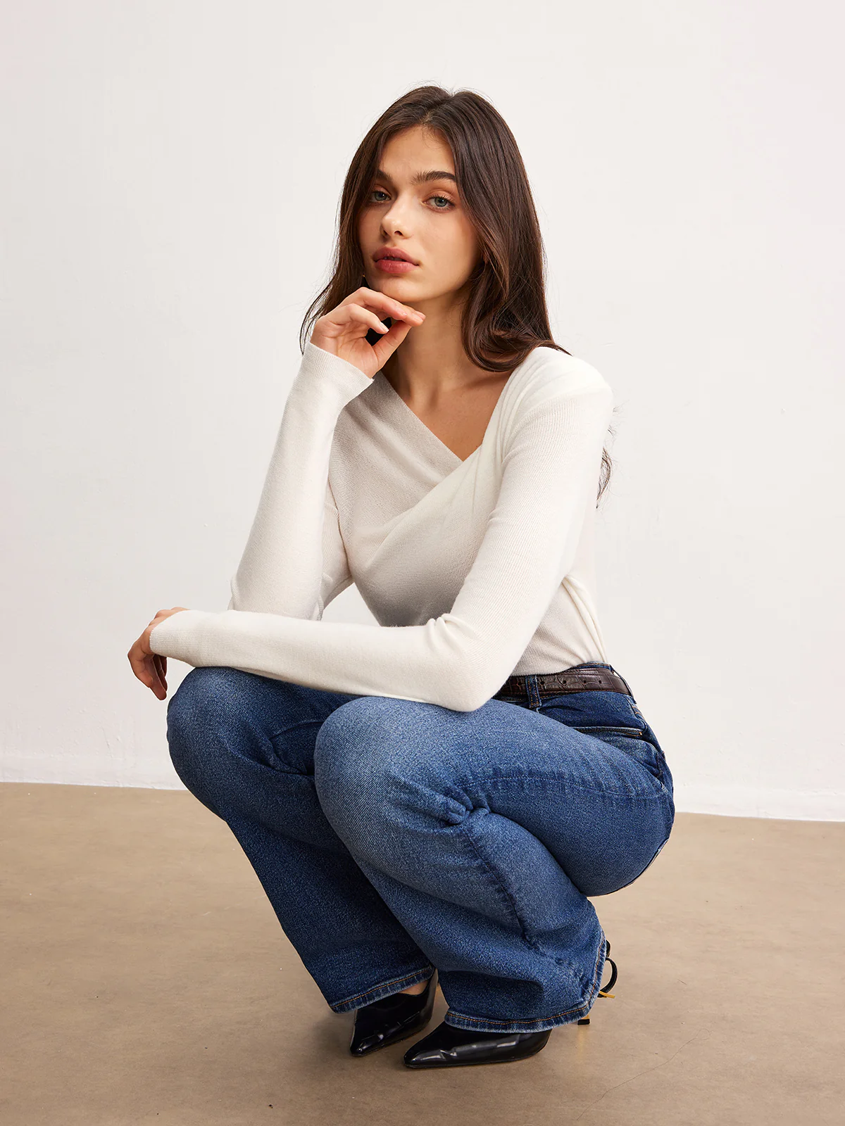 Wool-Blend Pleated Knit Top - Image 5