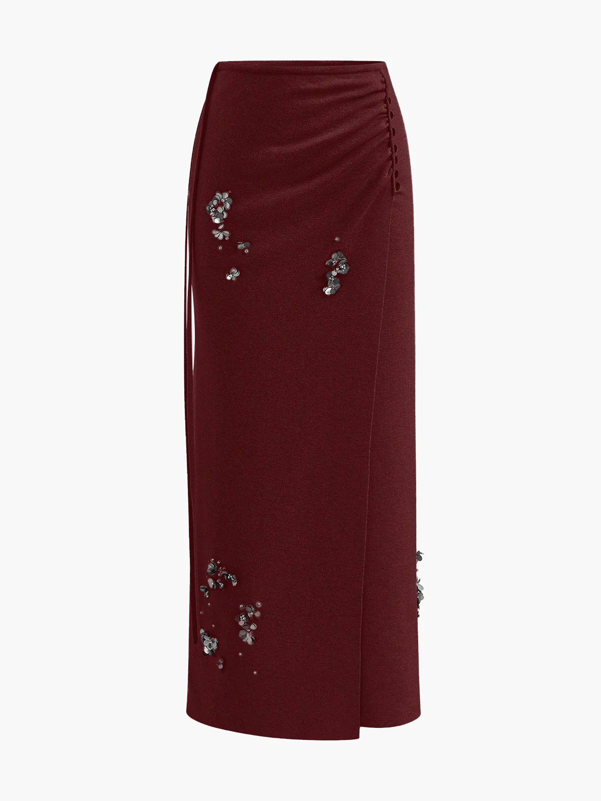 Wool-Blend Pleated Sequins Sweater Skirt - Image 7
