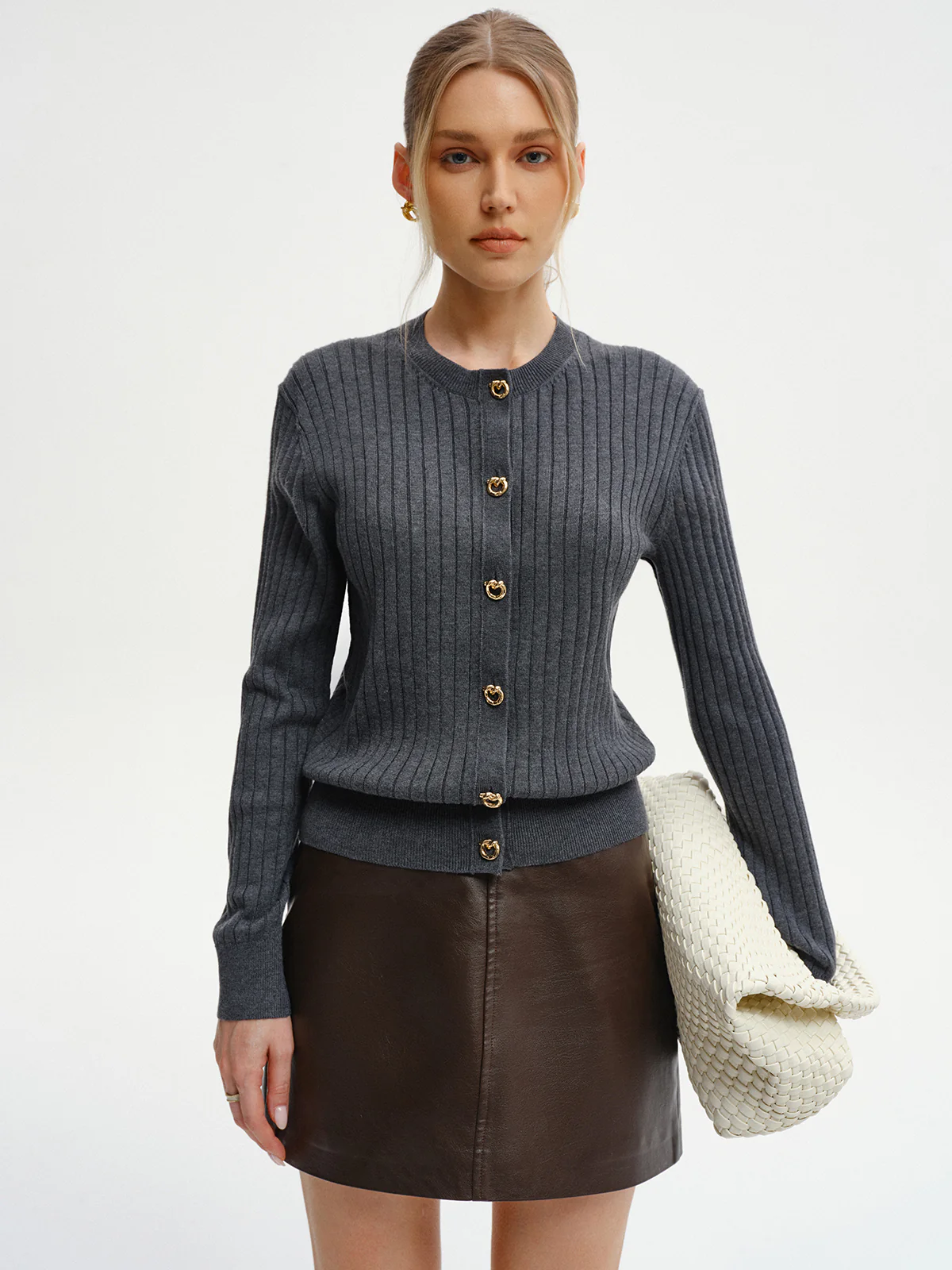 Wool-Blend Ribbed Knit Cardigan - Image 6