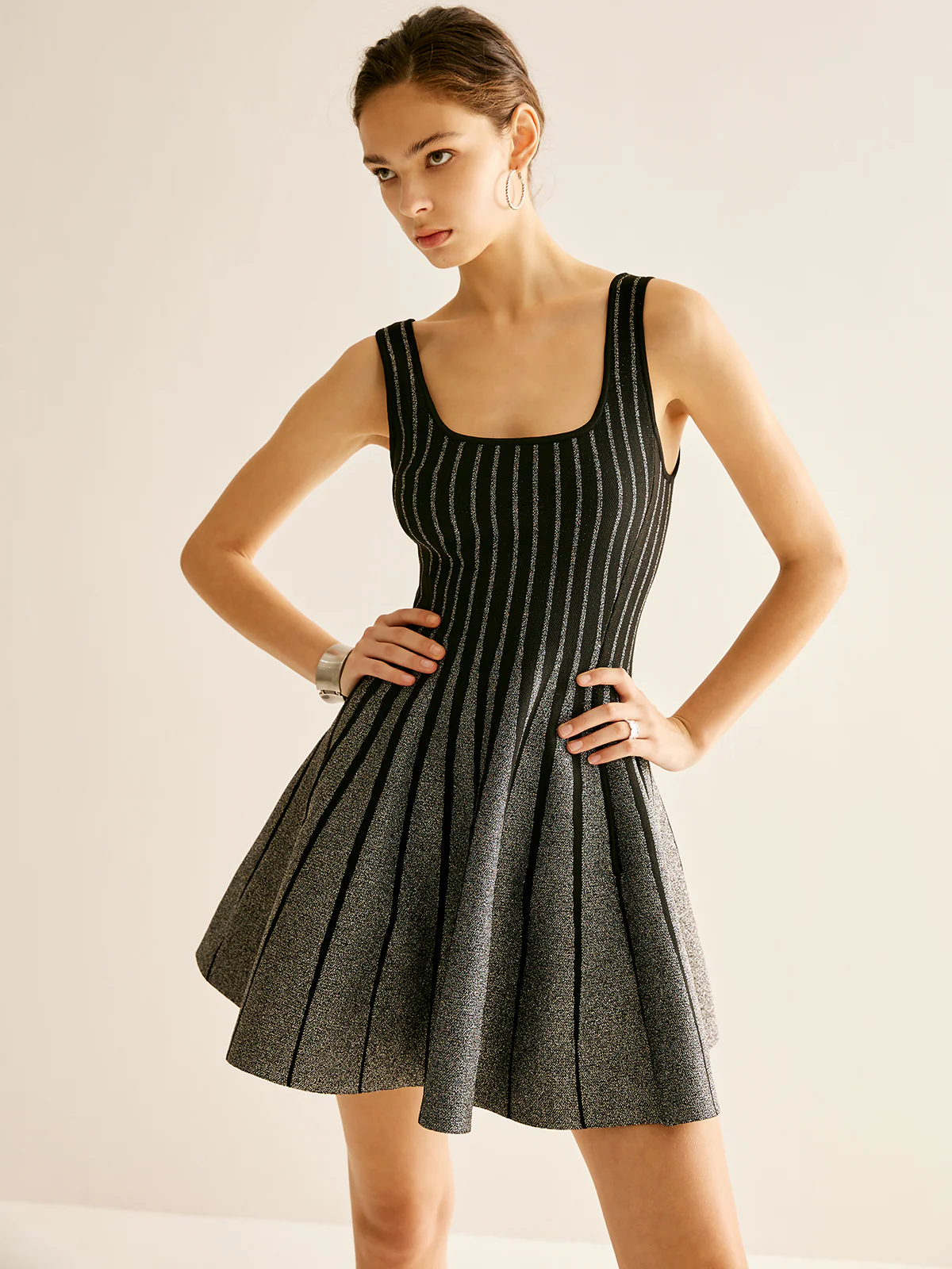 Wool-Blend Sequins Sweater Dress - Image 3