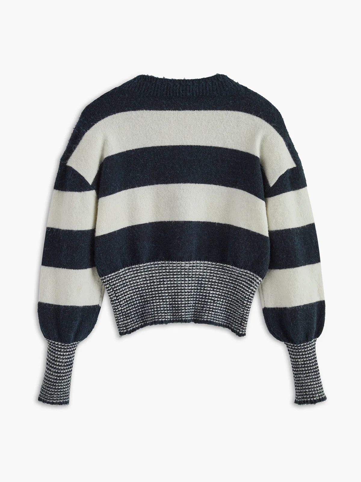 Wool-Blend Striped Cinched Cardigan - Image 2