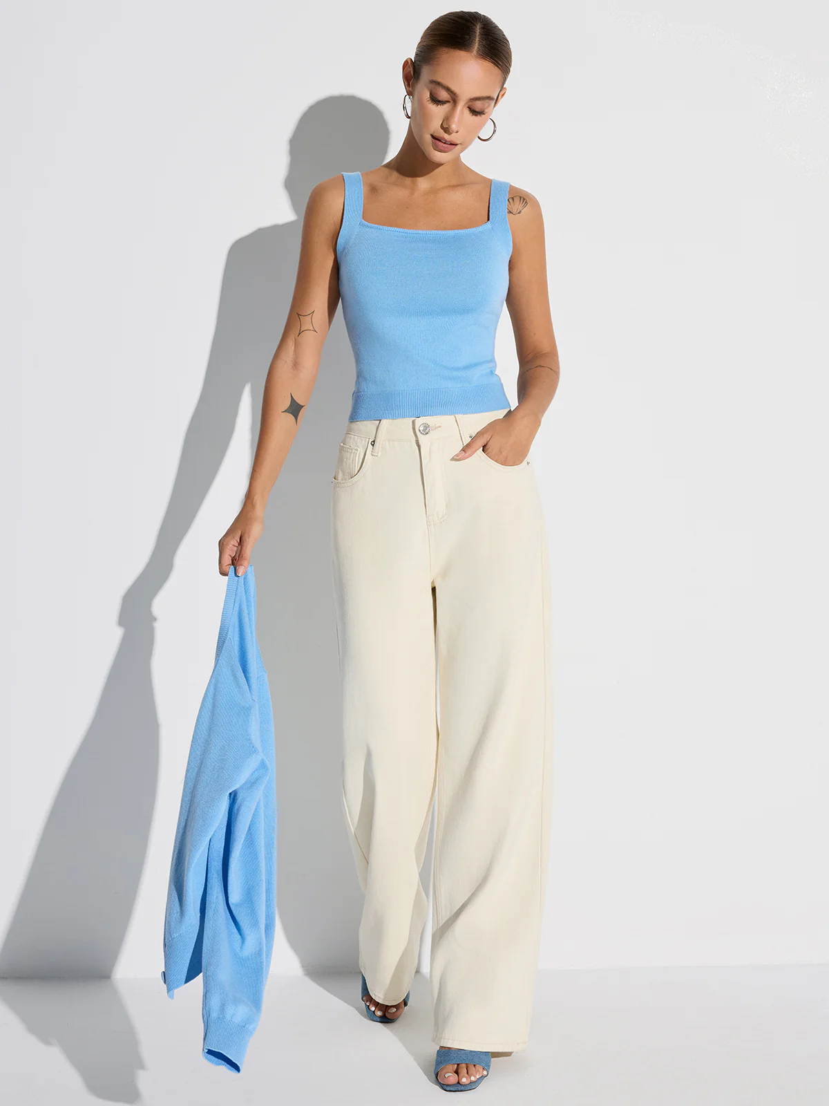 Wool Blend Tank & Cardigan Two-Piece Set - Image 3