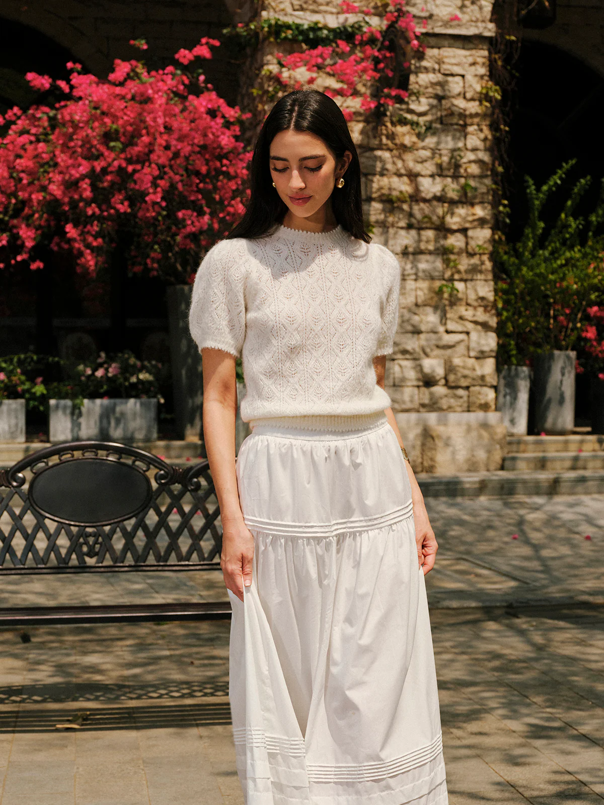 Wool-Blend Textured Knit Top - Image 2