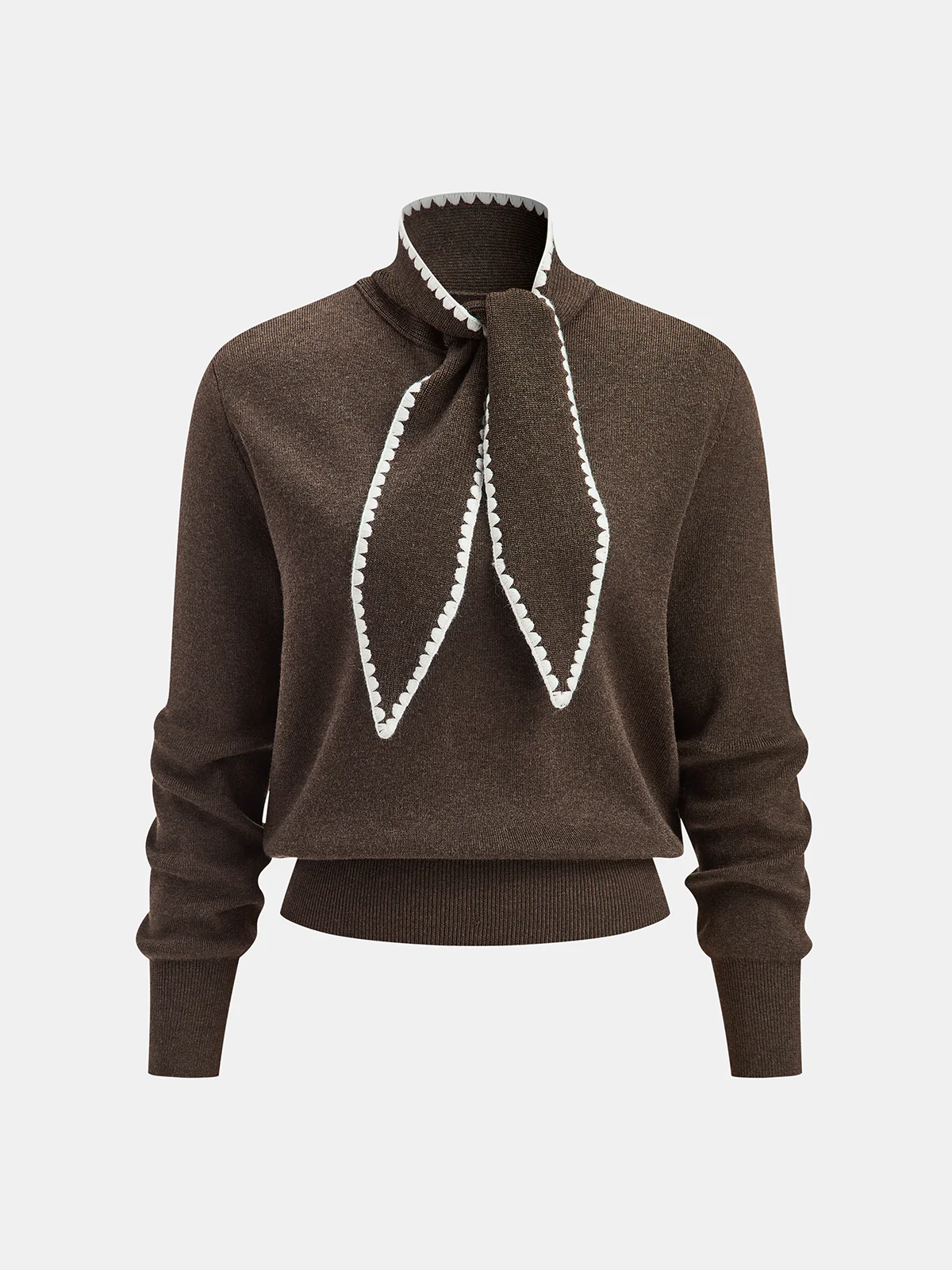 Wool-Blend Tie-Neck Knit Co-ord Set - Image 4