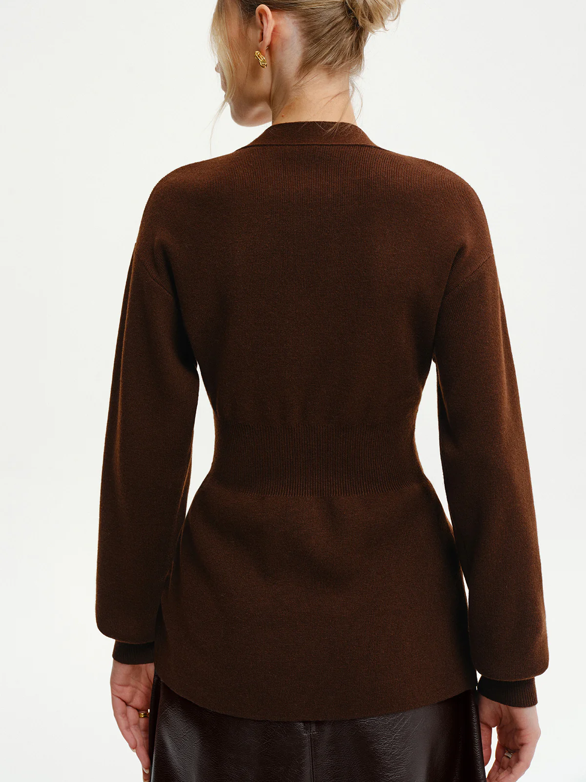 Wool-Blend V-Neck Button-Down Cardigan - Image 4