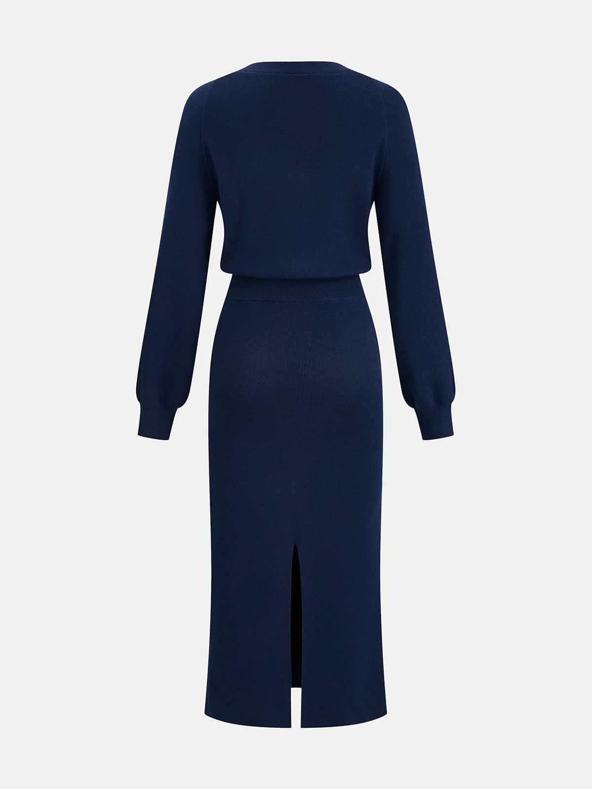 Wool-Blend V-Neck Knit Maxi Dress - Image 2