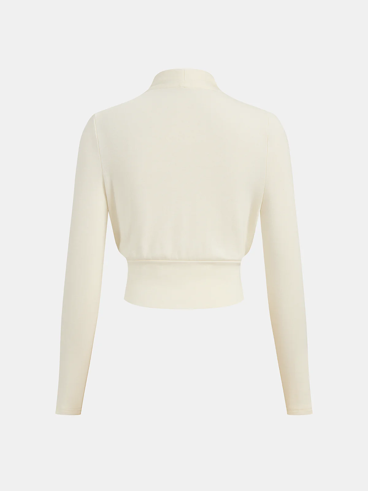 Wool-Blend Wrap Cinched Waist Top - Image 2