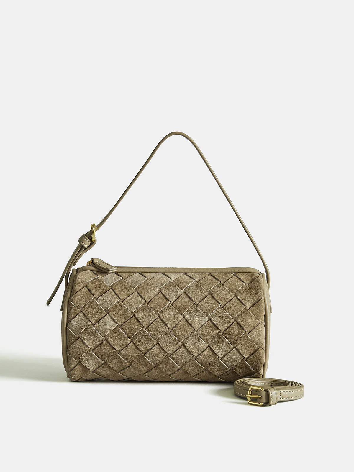 Woven Frosted PU Leather Shoulder Bag - Image 3