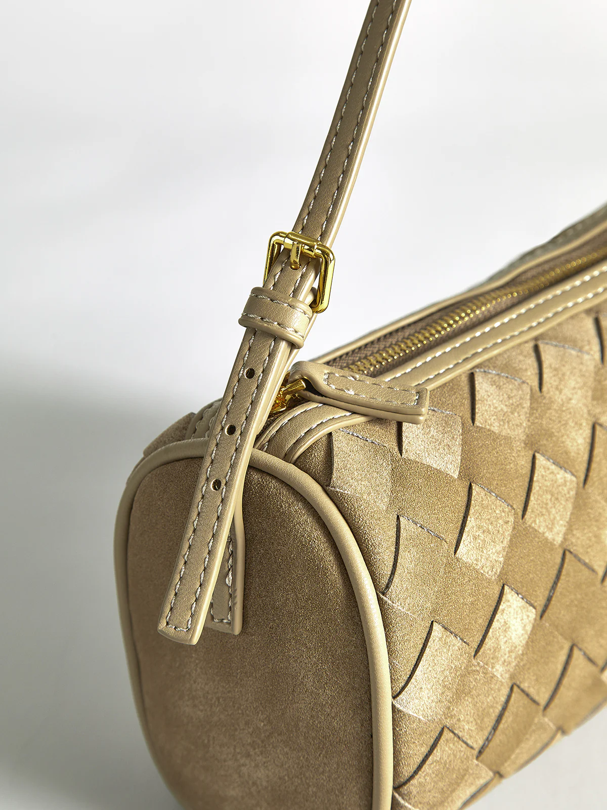 Woven Frosted PU Leather Shoulder Bag - Image 4
