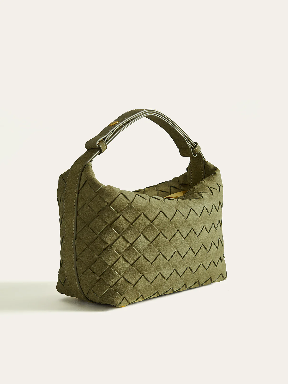 Woven PU Leather Top-Handle Bag - Image 3