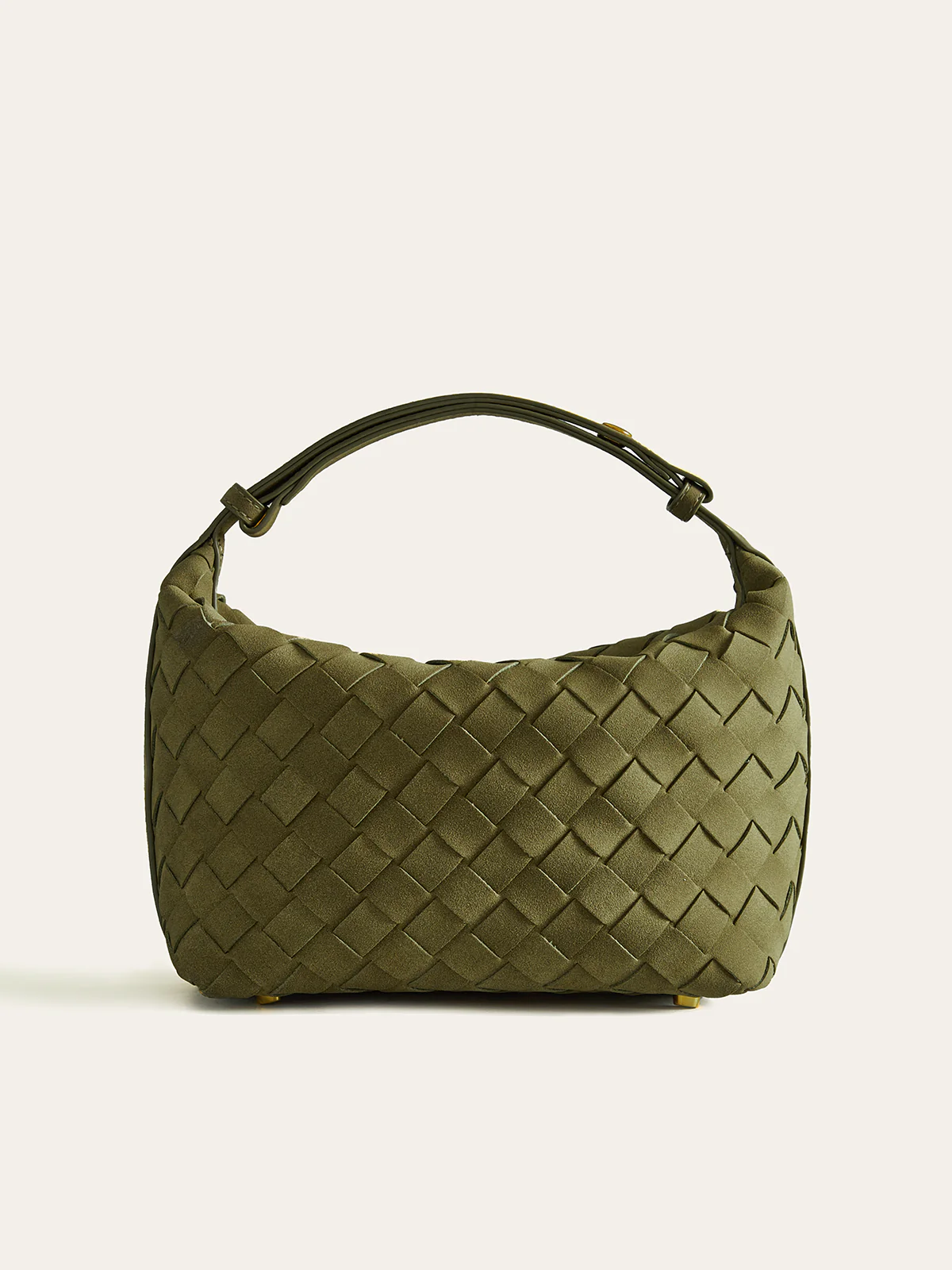 Woven PU Leather Top-Handle Bag - Image 4