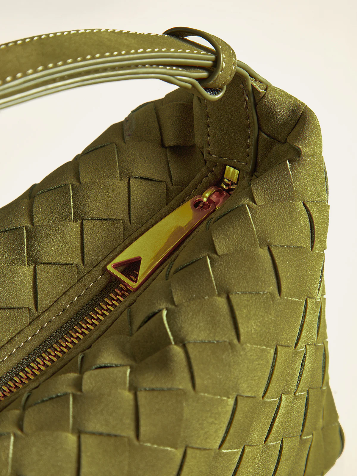 Woven PU Leather Top-Handle Bag - Image 5