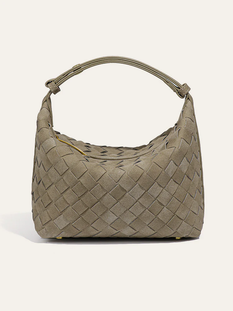 Woven PU Leather Top-Handle Bag - Image 8