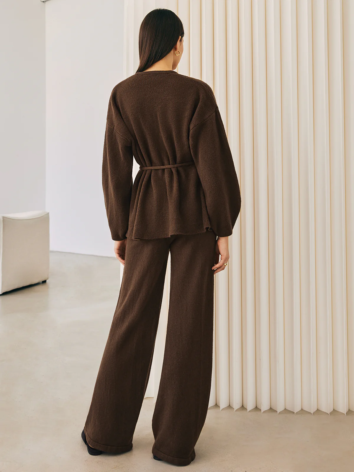 Wrap Belted Sweater Pants Set - Image 8