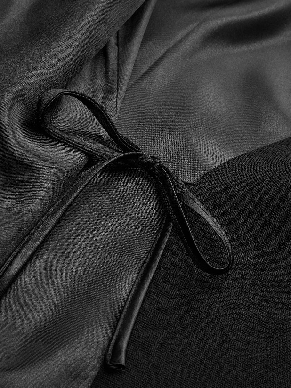 Wrap Front Faux Leather Bow Detail Blazer - Image 4