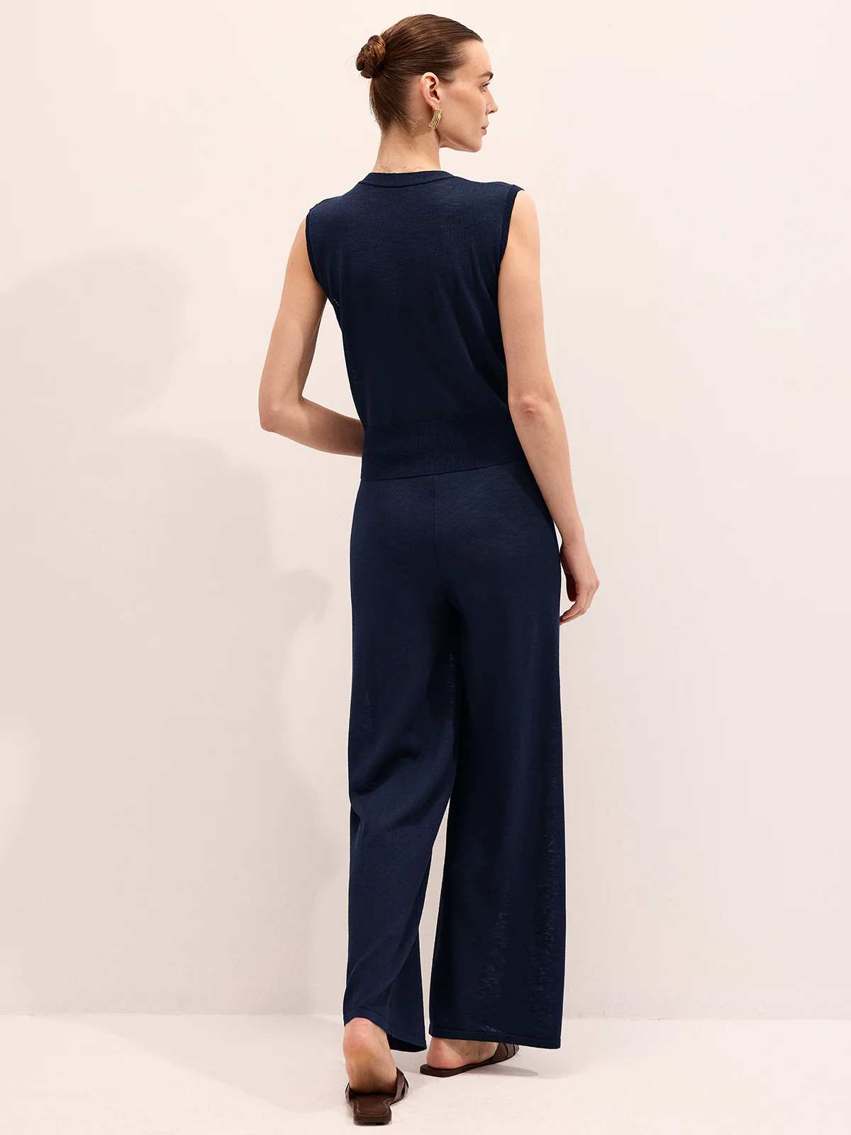 Wrap V-Neck Knit Top & Pants Set - Image 6
