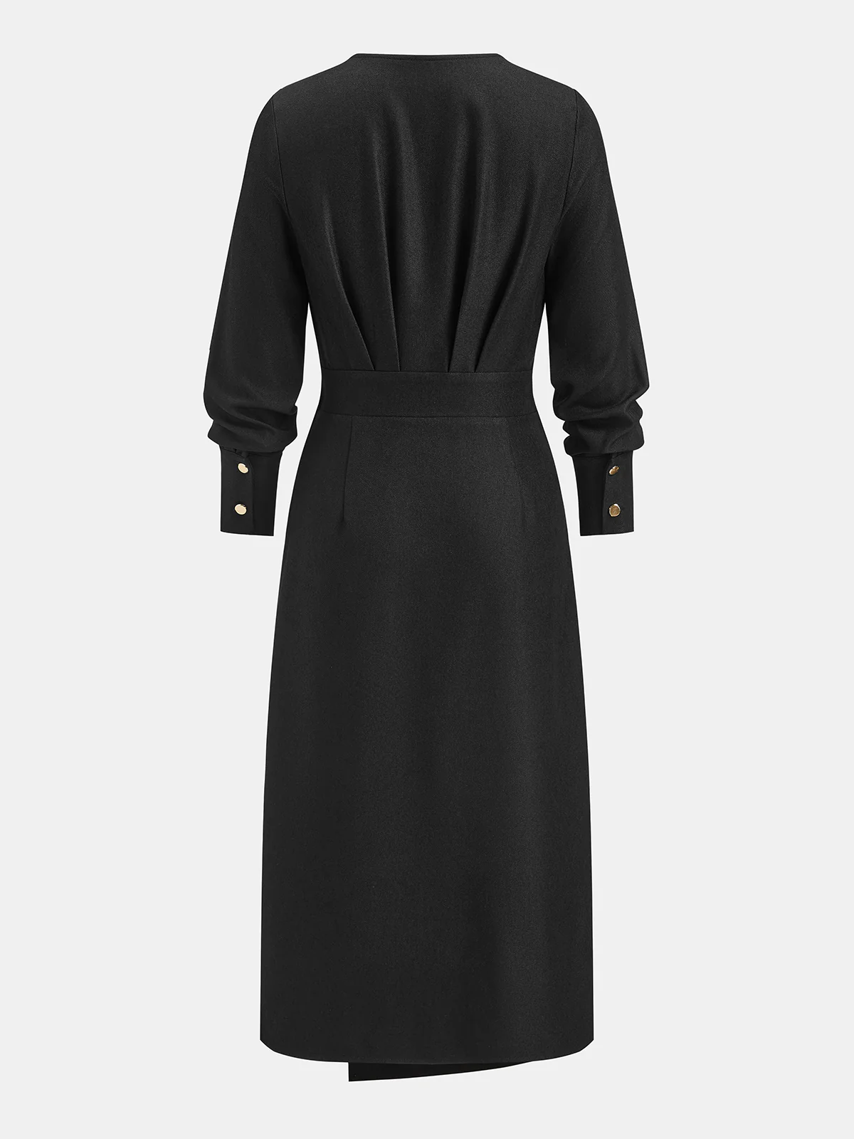 Wrap V-Neck Metal Detail Long Sleeve Maxi Dress - Image 2