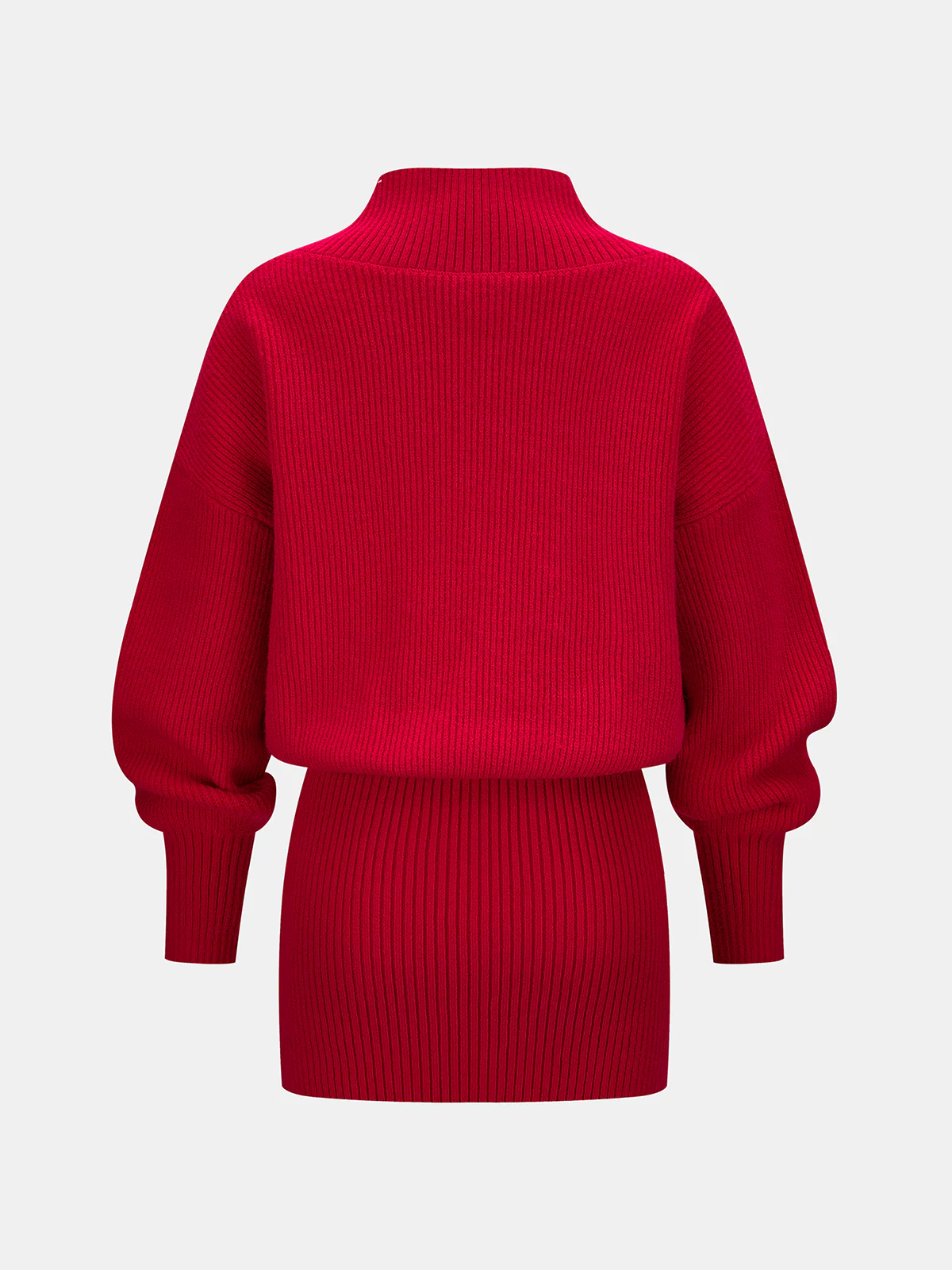 Wrap V-Neck Ribbed Knit Mini Dress - Image 2
