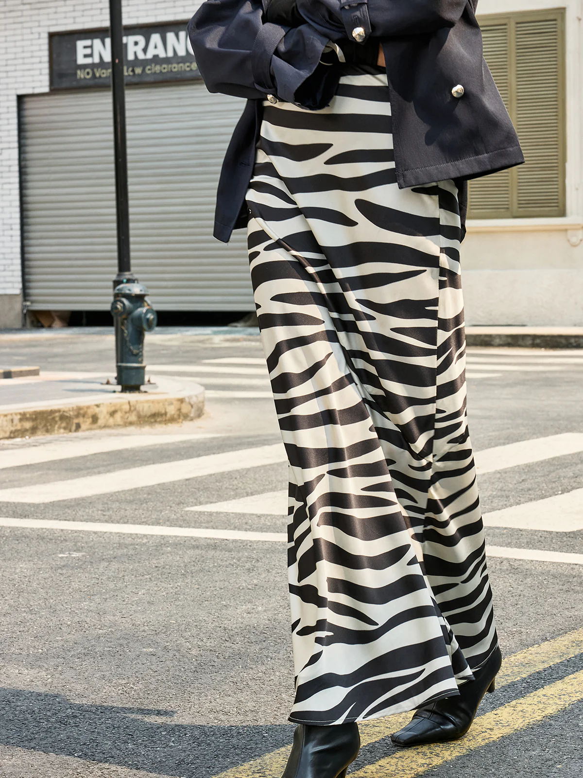 Zebra Print Satin Maxi Skirt - Image 5