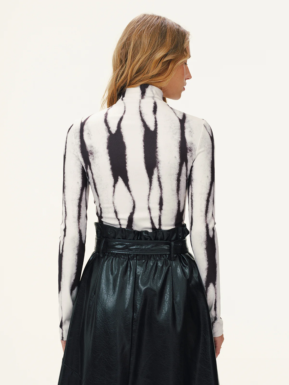 Zebra Print Turtleneck Long-Sleeve Top - Image 5