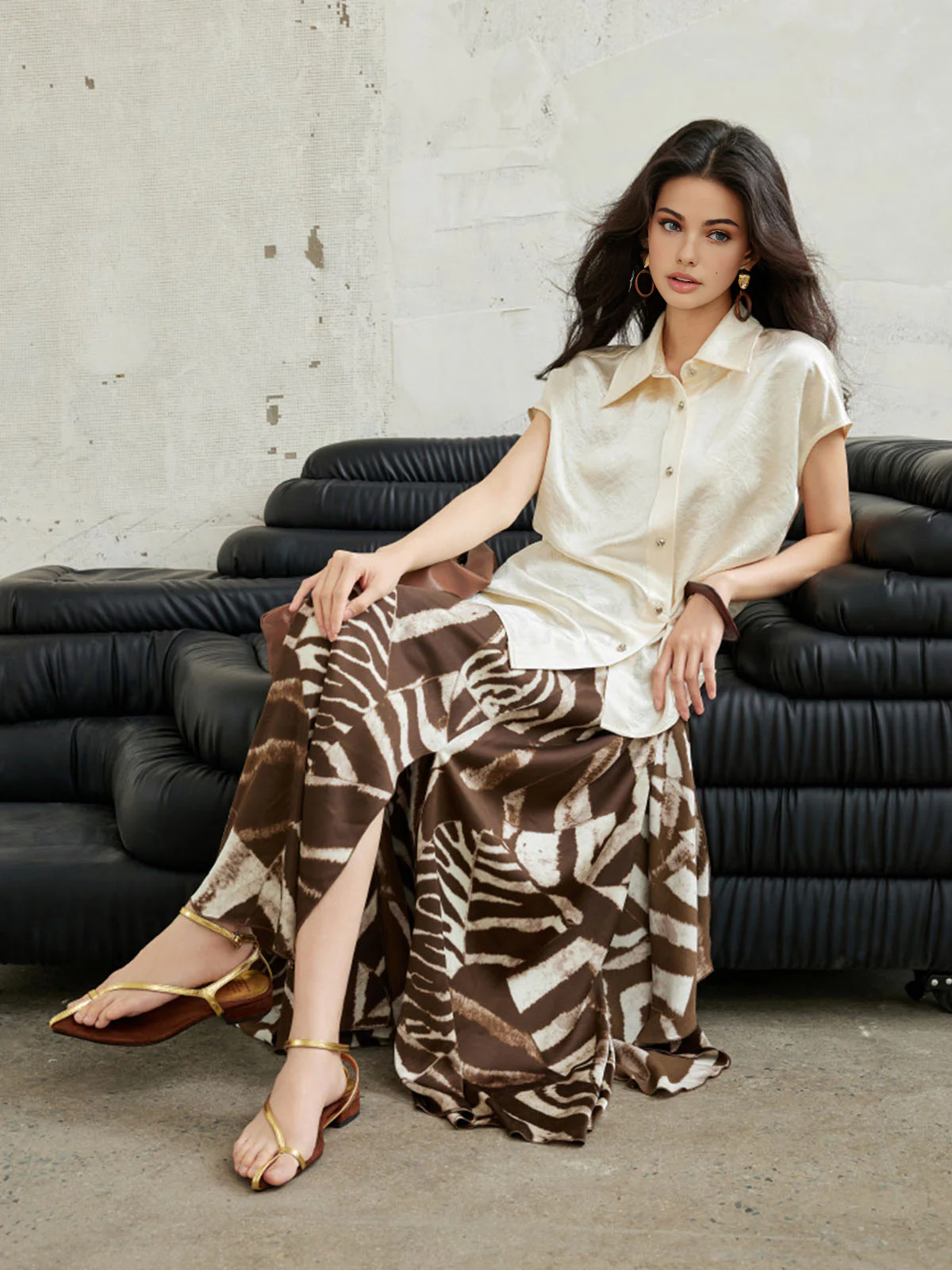 Zebra Printed Maxi Skirt - Image 6