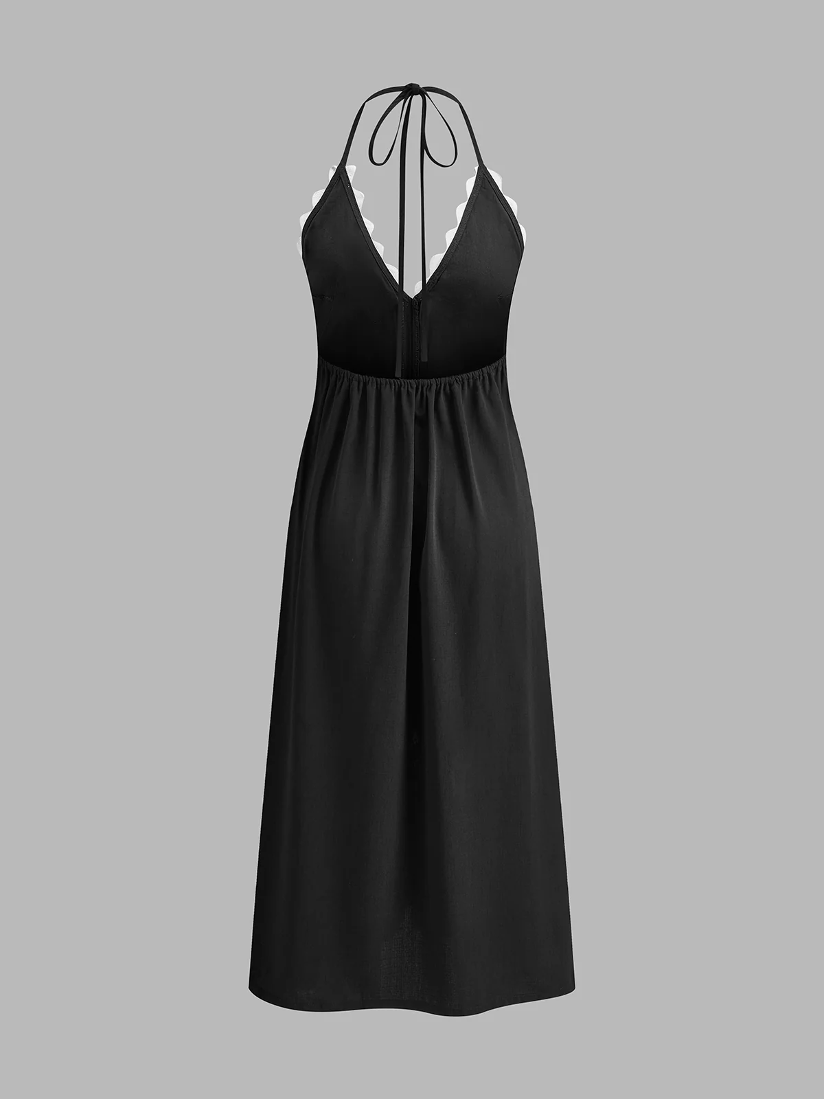 Zig Zag Edge Halter Midi Dress - Image 4