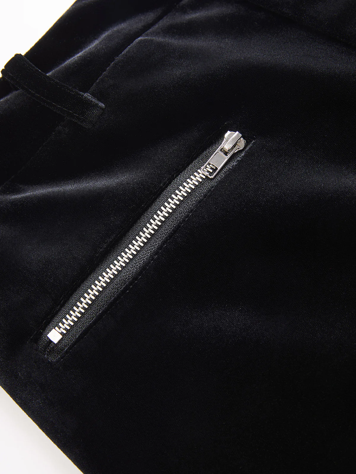 Zipper Detail Velvet Mini Skirt - Image 4
