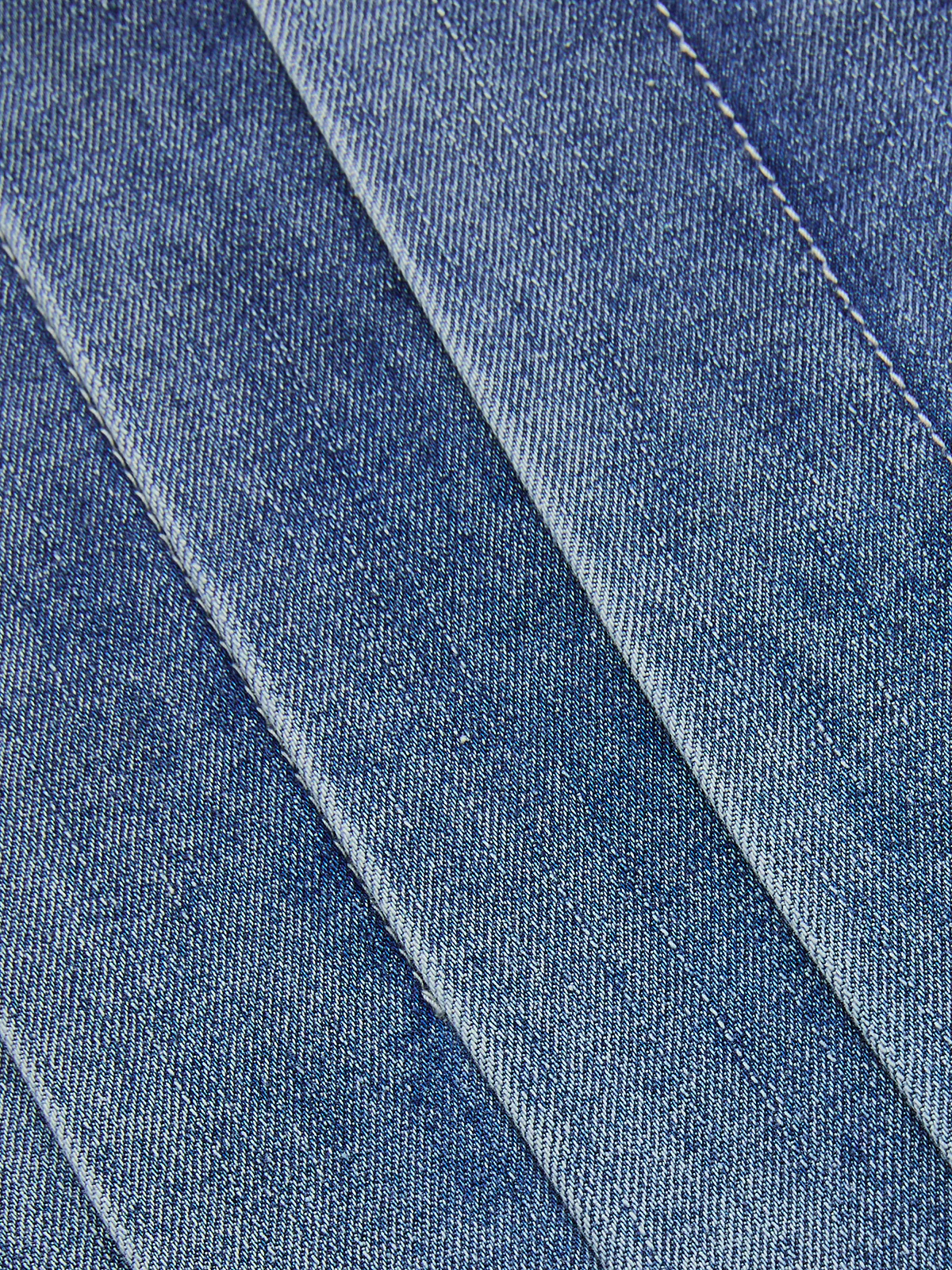 Zipper Front Back Pleat Loose Denim Shirt - Image 6