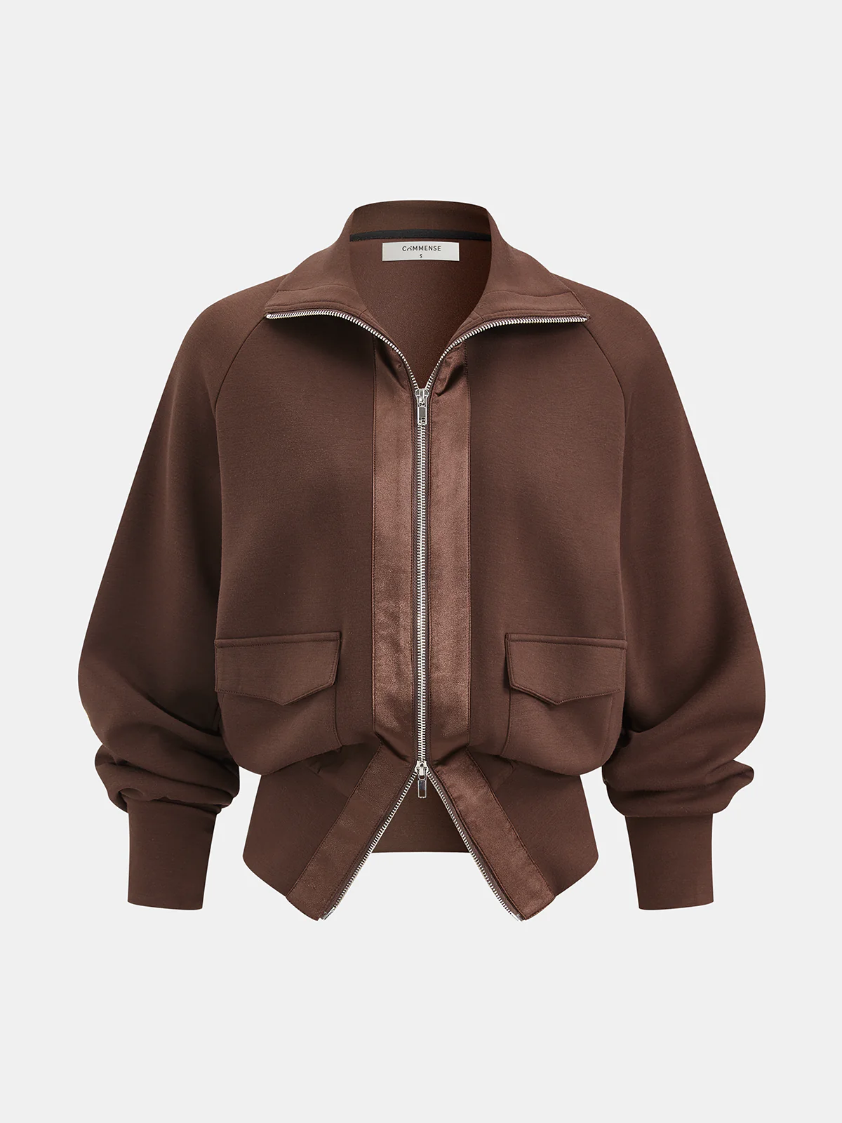 Zipper Jacket & Elastic-Waist Pants Set - Image 2
