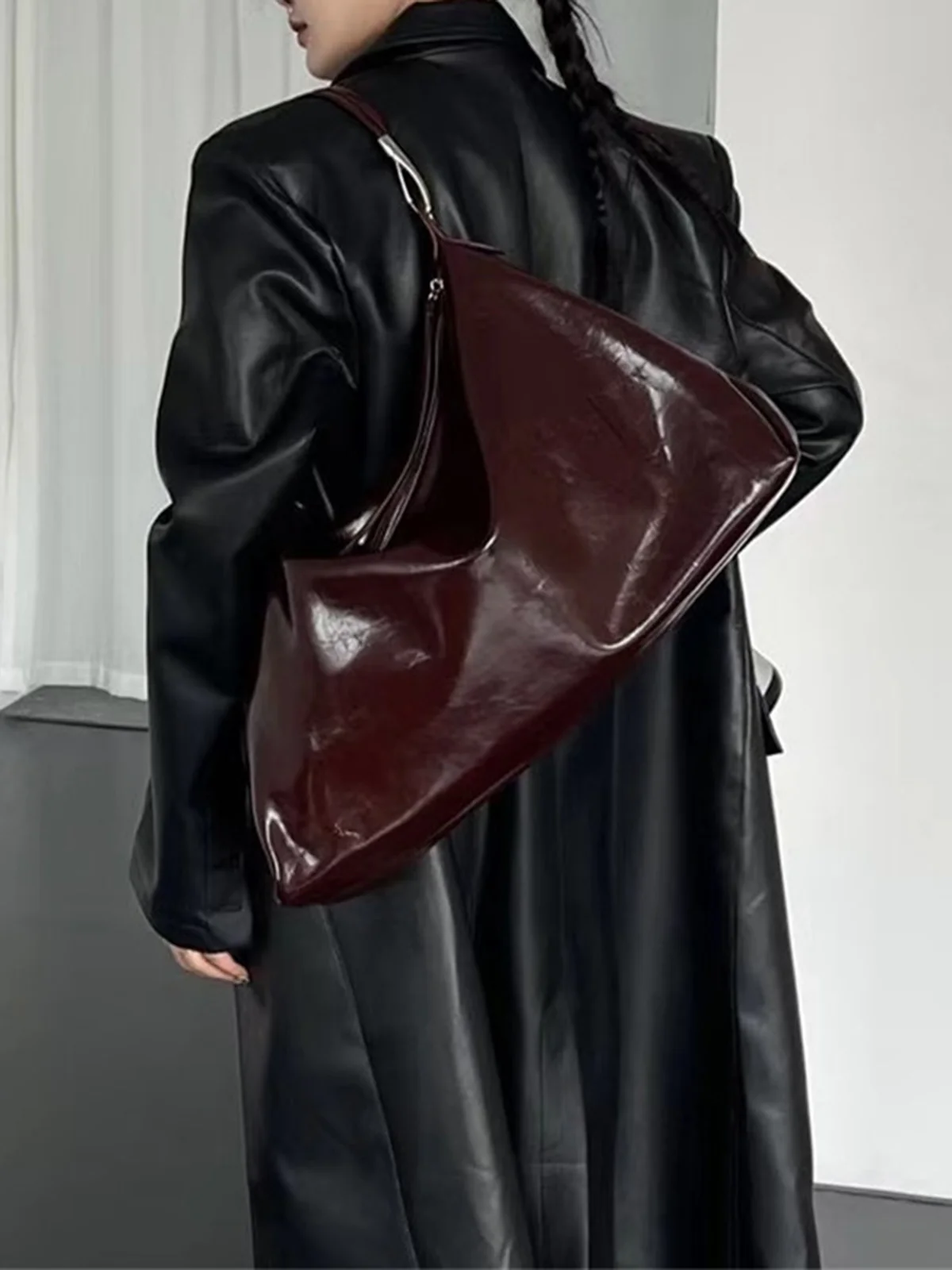 Zipper Soft Hobo Bag - Image 4