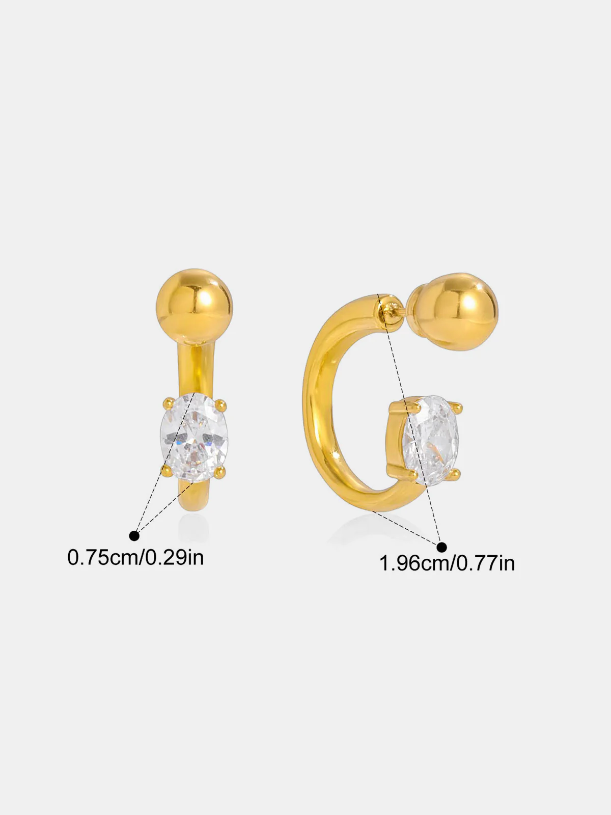 Zircon Accent Gold-Tone Earrings - Image 2