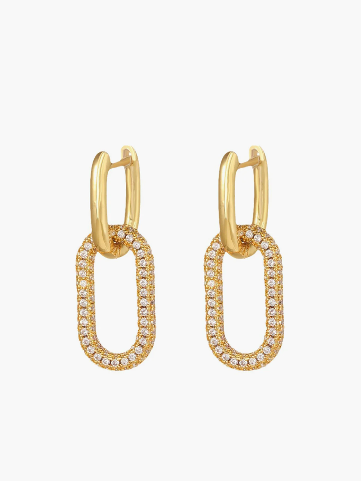 Zircon Hoop Pendant Earrings - Image 2